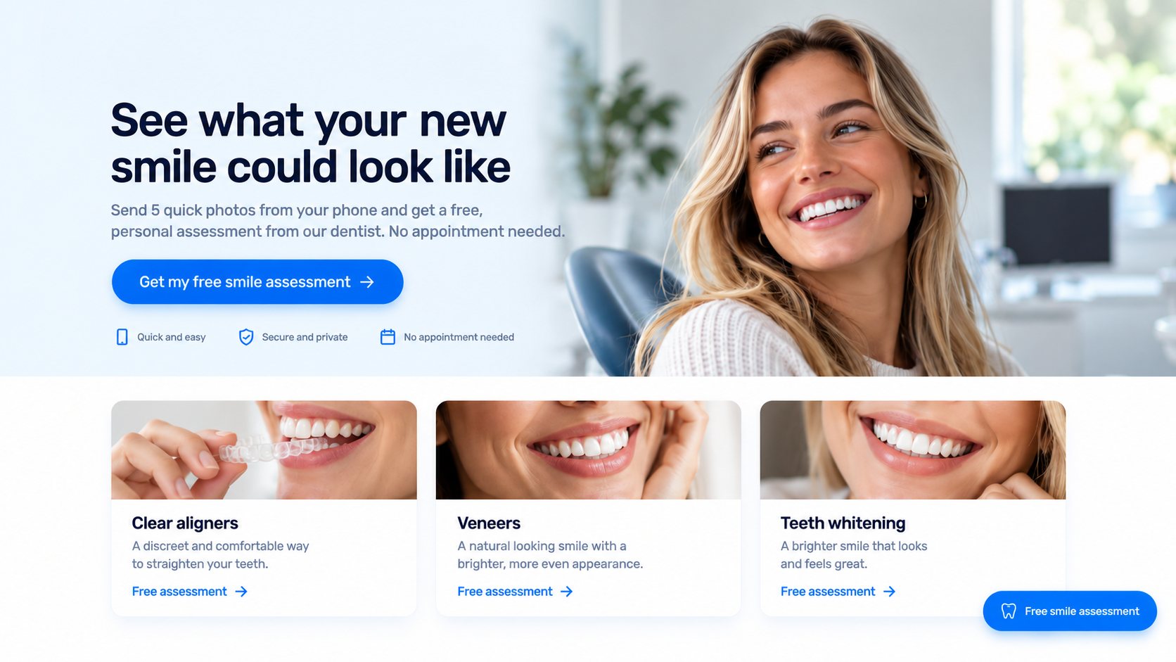 Promote the offer in your banner, on treatment pages and with the floating button